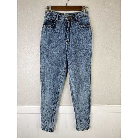 Palmetto'S Denim - Vtg Palmetto's Acid Wash Mom Jeans 25” Waist Bow Zipper Ankle 80s Denim Retro